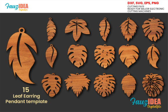 15 Leaf Earring Pendant SVG Templates for Nature-Inspired Crafting