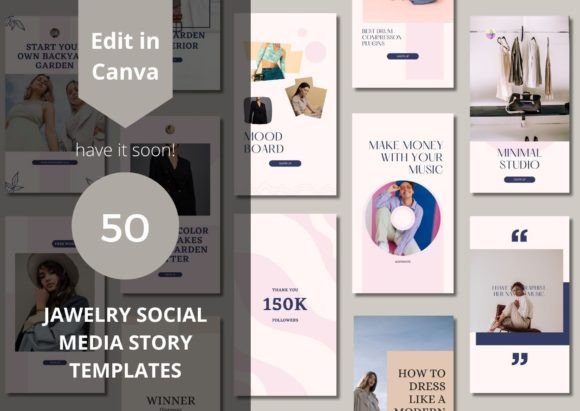 50 Jawelry Social Media Story Templates: Your Design Shortcut