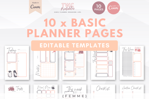 Canva Planner Templates: The FEMME Collection