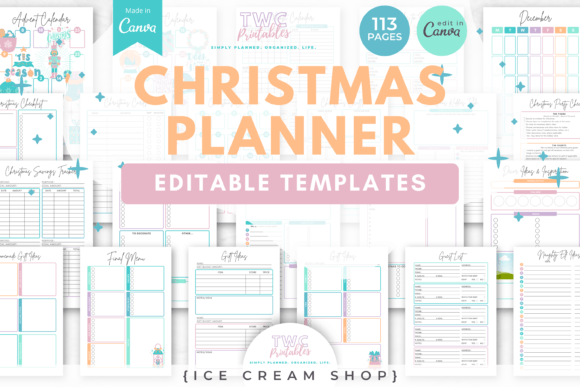 Christmas Planner Canva Templates /ICE: Your Festive Command Center