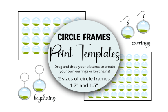 Circle Frames Print Templates: Craft Perfect Earrings & Keychains