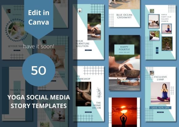 Elevate Your Practice: 50 Yoga Social Media Story Templates