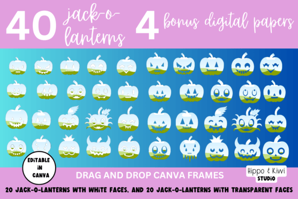 Jack-O-Lanterns Canva Frame Templates for Spooky Designs