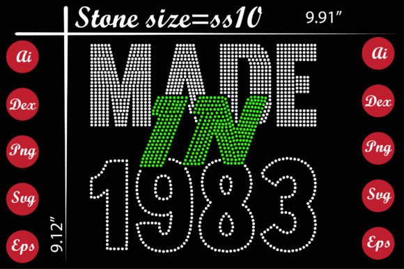Made in 1983 Rhinestone Templates: A Sparkling Design Asset