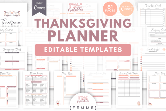 Organize Your Feast: Thanksgiving Planner Canva Templates 3